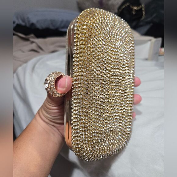 Women Rhinestone Clutch Handbag Evening Sparkly Wedding Purse Bag Glitter Bridal - Picture 16 of 16